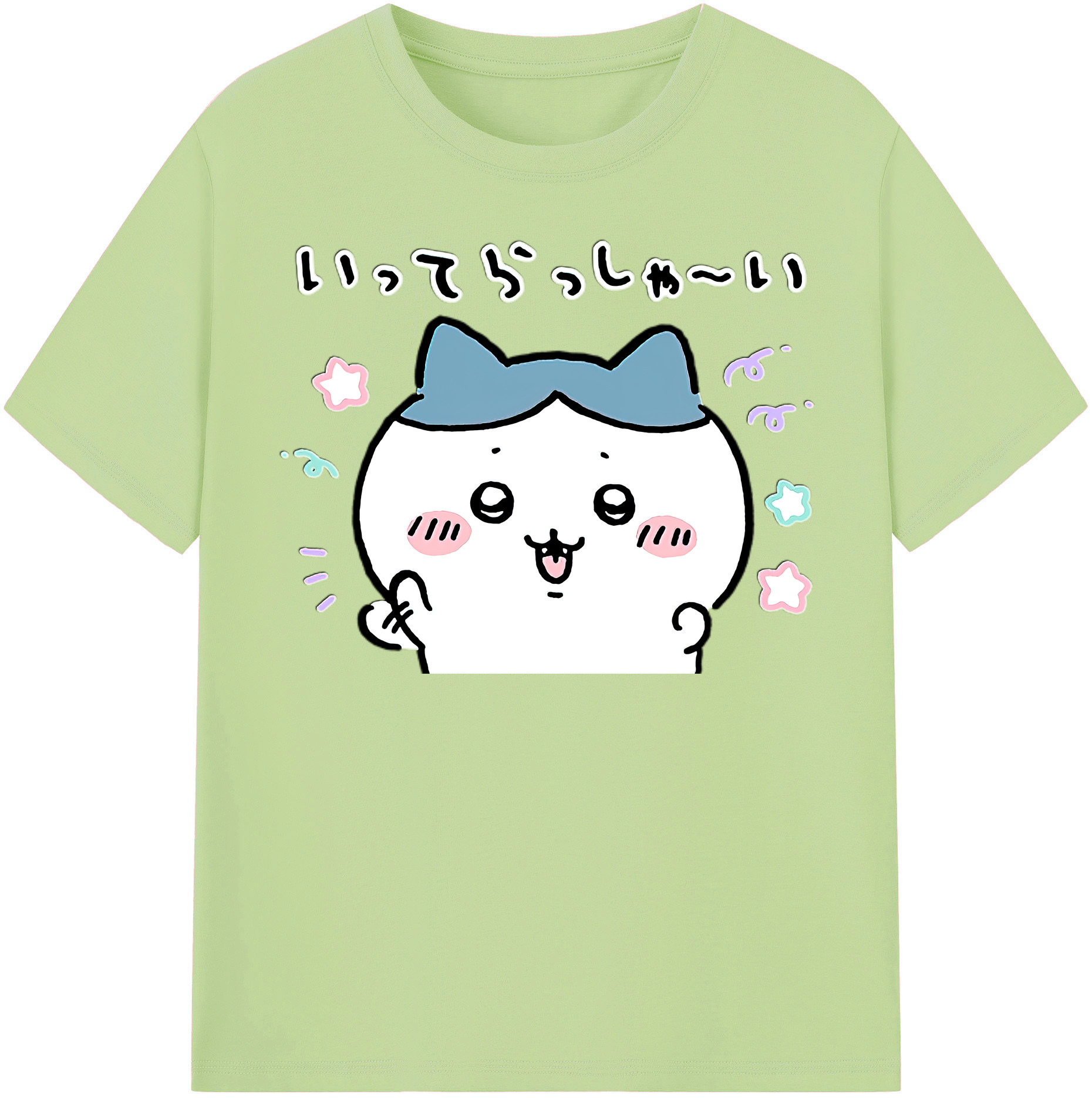 （画像用） ちいかわ ハチワレ Chii-kawa hachiware 綿100％半袖Tシャツ（フロントプリント）
